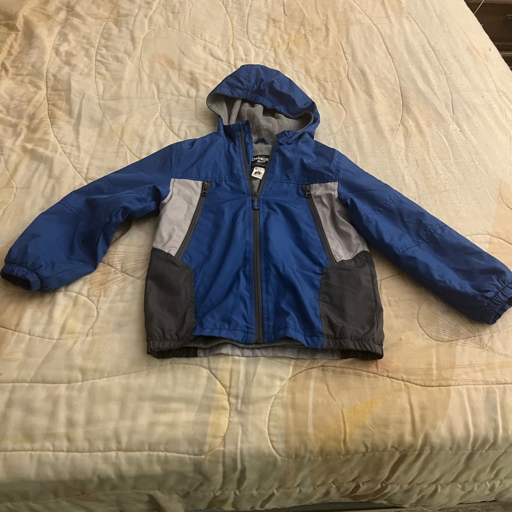 OshKosh B'gosh Blue and Gray Hooded Raincoat